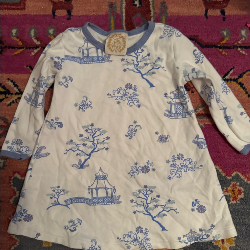 The Beaufort Bonnet Company Blue and White Kids Dress